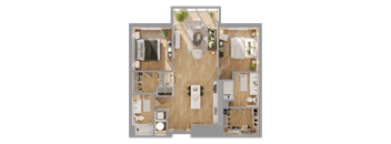 a floor plan of a house with a bedroom and a living room at Bemiston Place Apartments, Clayton, 63105