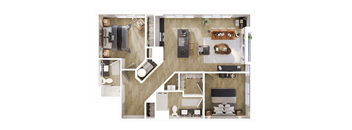 a floor plan of a house with a bedroom and a living room at Bemiston Place Apartments, Clayton, 63105