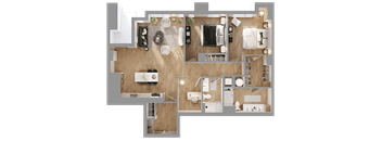 arial view of a floor plan of a house at Bemiston Place Apartments, Clayton