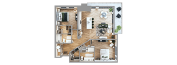a top view of a floor plan of a house at Bemiston Place Apartments, Clayton, MO