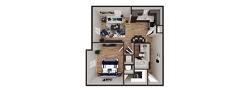 3D Floor Plan Bronze at Pure Lowell, Lowell, 72745