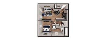 3D Floor Plan Copper at Pure Lowell, Lowell, AR 72745