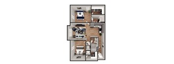 3D Floor Plan Gold at Pure Lowell, Lowell