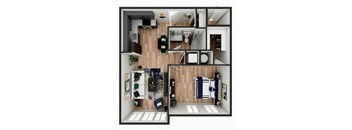 3D Floor Plan Slate at Pure Lowell, Arkansas, 72745