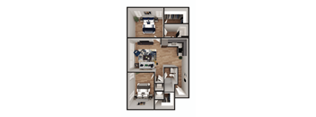 3D Floor Plan Titanium Updated at Pure Lowell, Lowell, AR 72745