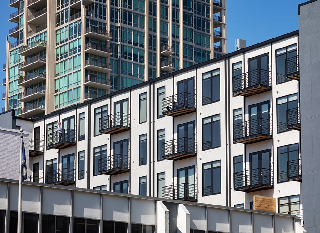 Building with balconies at The Euclid, St Louis, MO