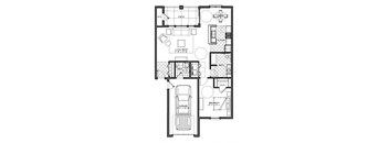 1 bed 1 bath B Floorplan at The Residences at Toscana Park, Granger, IN 46530