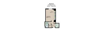 the floor plan of the apartment at Park Pacific, St. Louis, MO, 63103
