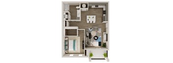 1 Bed 1 Bath 714 SF Floor Plan at Preserve at Sycamore Creek, Osage Beach, MO 65065