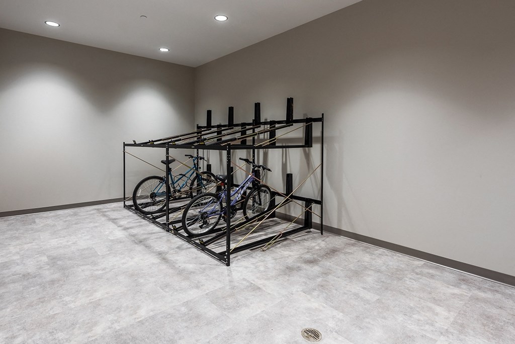 bike storage room at The Residences at Delmar DivINe, St Louis, MO, 63112