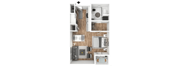 Distinct Studio   1  Bath   570 Sq. Ft. Floor Plan at Bold on the Blvd, St. Peters