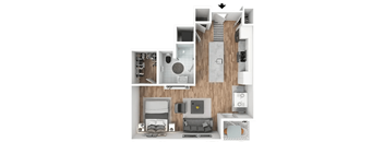 Vivid  Studio   1  Bath   699 Sq. Ft. Floor Plan at Bold on the Blvd, Missouri