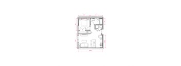 Chicago II - South A4a 1x1 Floor Plan at Expo at Forest Park, St. Louis