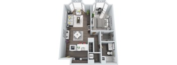 Huntleigh Floor Plan at Clayton On The Park, Clayton, MO, 63105
