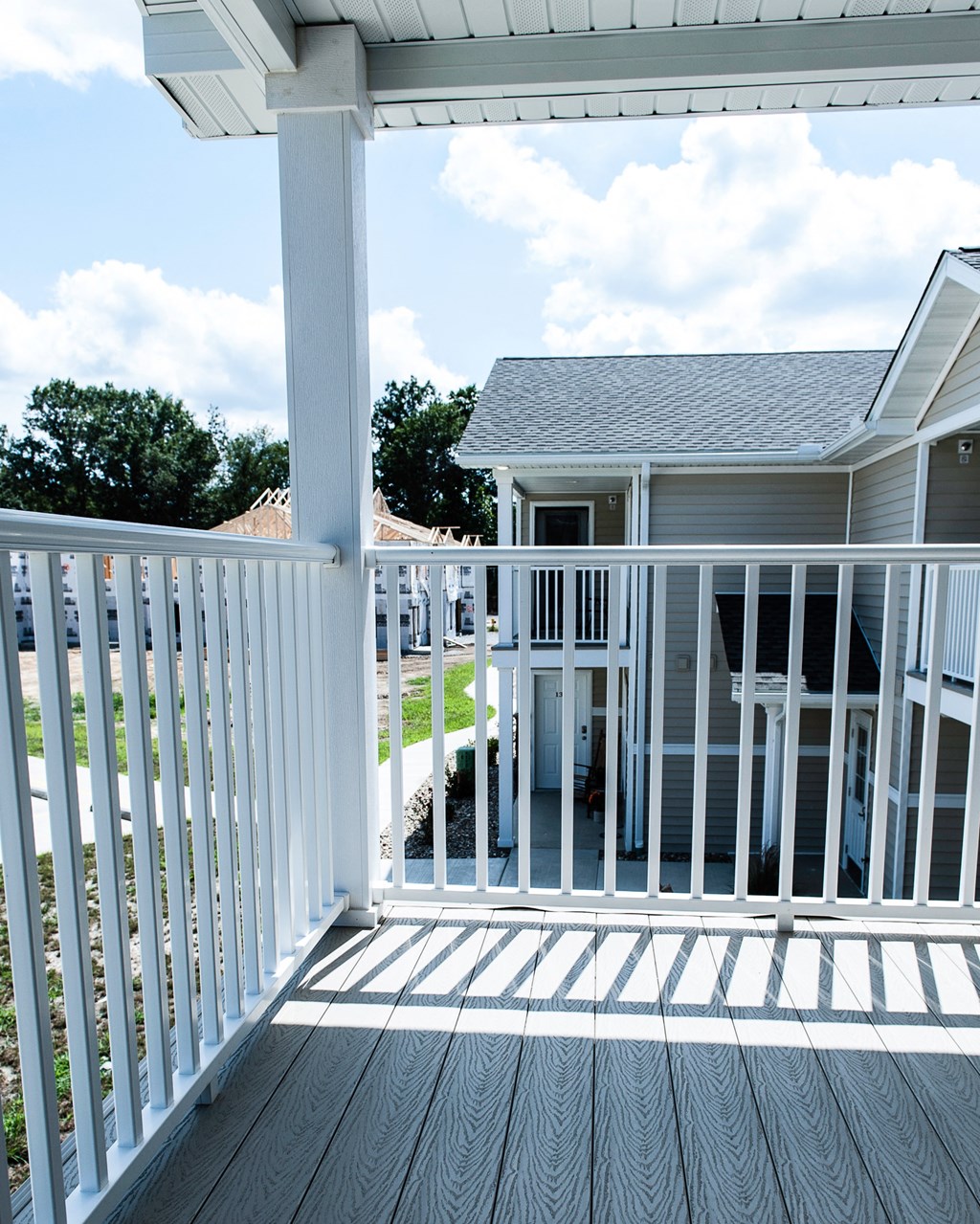 Balcony with White Railing