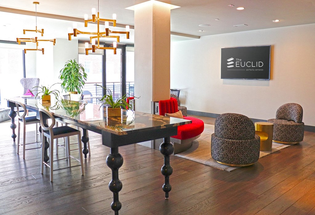 Community Clubhouse With TV at The Euclid, St Louis, MO, 63108