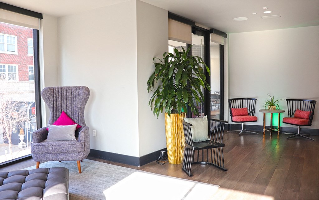 Clubhouse With Expansive Windows at The Euclid, St Louis, 63108