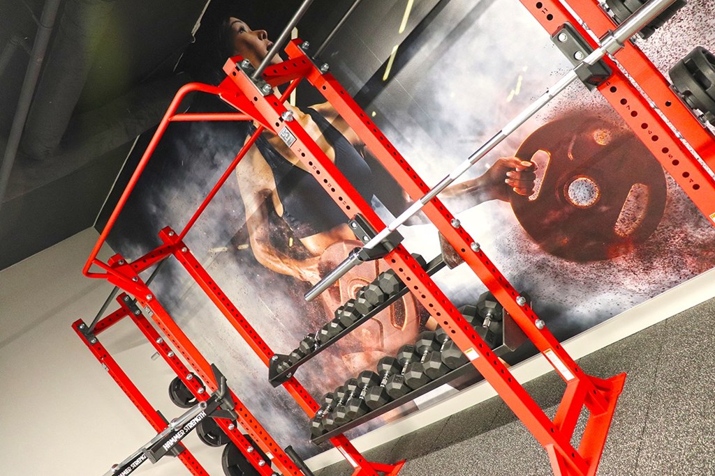 Fitness wellness center with free weights at The Euclid, St Louis, Missouri