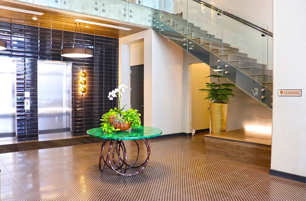 Contemporary Lobby Area at The Euclid, St Louis, MO, 63108