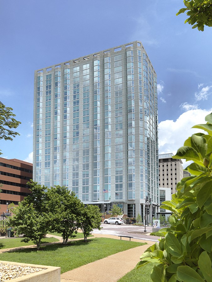 24 story Clayton on the Park building from a distance  at Clayton On The Park, Missouri