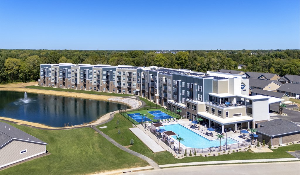 Aerial view of the property at The Oasis at Hartman Lakes, Shiloh, 62269