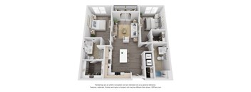 bedroom floor plan an opens a dialog at The Flats & Terraces at Wildhorse Village, Chesterfield, 63005