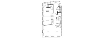 a floor plan of a house with bedrooms and a living room