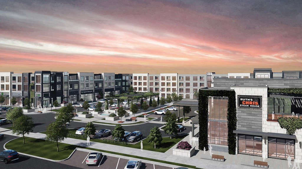 Elevated view of Plaza at Pinnacle Hills with direct access to Ruth's Chris Steakhouse