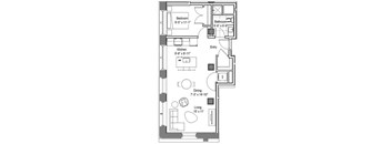 GE 113 Floor Plan at The Georgian Apartments, St Louis, Missouri