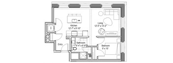 GE Beck Floor Plan at The Georgian Apartments, St Louis, 63104