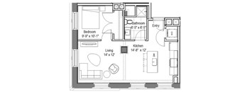GE Fischer Floor Plan at The Georgian Apartments, St Louis
