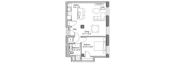 GE Thomson Floor Plan at The Georgian Apartments, St Louis, MO