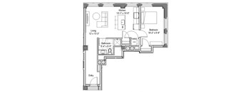 GW Greenfield Floor Plan at The Georgian Apartments, St Louis, MO