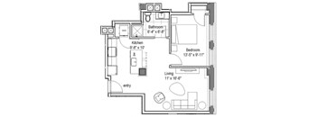 GW Harrison Floor Plan at The Georgian Apartments, St Louis, 63104