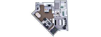 1 bed 1 bath A at The Elle on Lockwood Apartments, Missouri, 63119