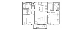Forest Floor Plan at Hibernia Apartments, St Louis, Missouri