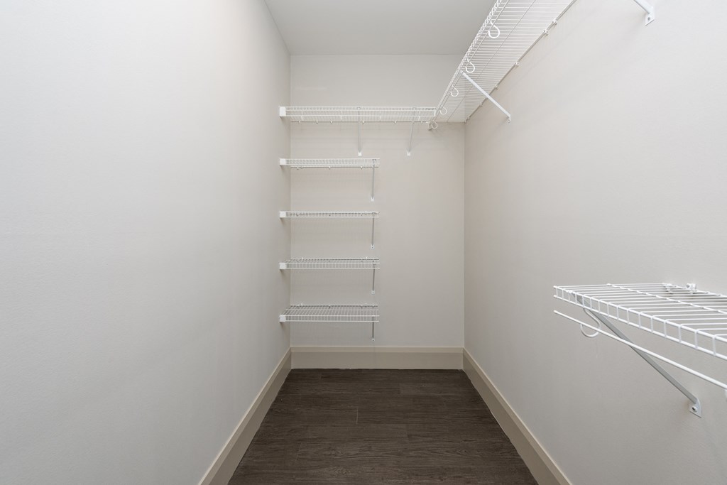 Hibernia large closet with custom shelving at Hibernia Apartments, Missouri, 63139