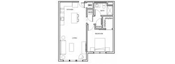 Wexford Floor Plan at Hibernia Apartments, St Louis, MO, 63139