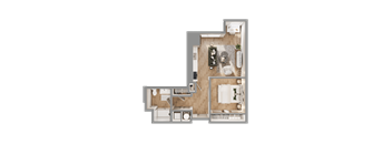 a floor plan of a house with a bedroom and a bathroom at Bemiston Place Apartments, Clayton, 63105
