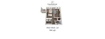 1 bed 1 bath at GrandView Flats and Townhomes, Granger, Indiana