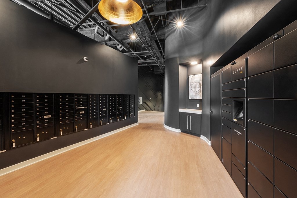 mailbox and package room at Steelcote Square, Missouri, 63103