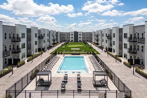 Aerial Pool View at Mila, Ellisville, MO