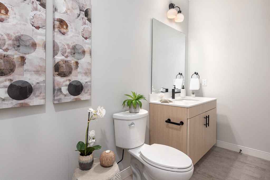 a bathroom with a toilet and a sink and a mirror