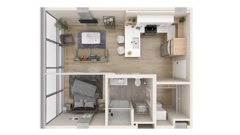 Gould 1  Bed   1  Bath  at One Foundry Way, Missouri, 63110