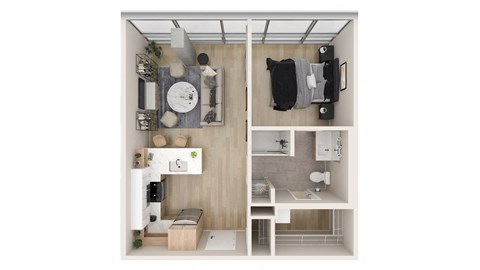 Heisler 1  Bed   1  Bath  at One Foundry Way, St. Louis, MO, 63110