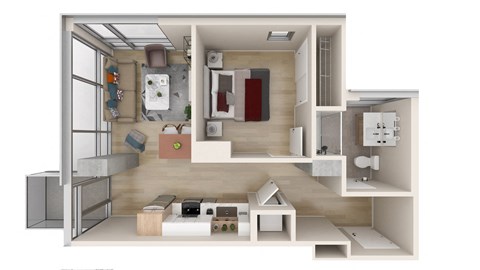 McGraw 1  Bed   1  Bath at One Foundry Way, St. Louis, 63110