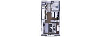 Studio 1 bath at The Elle on Lockwood Apartments, Webster Groves, 63119