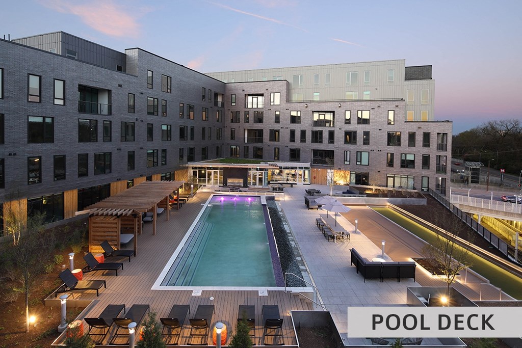 a rendering of the pool deck at the westin peachtree plaza in atlanta  at Expo at Forest Park, St. Louis, MO