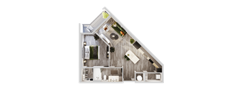 A3 floorplan at The Porter, Missouri, 63146