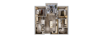 B2 floorplan at The Porter, Maryland Heights, MO  